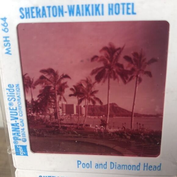 NWT Aloha! Hawaiian 🌺 GAF Slides 1970s Waikiki Diamond Head 🏖 🥥 🏊🏻‍♀️ Fab! - Picture 9 of 17